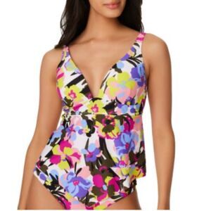 Bar III Paradise Garden Tankini Top Floral Print Size Small